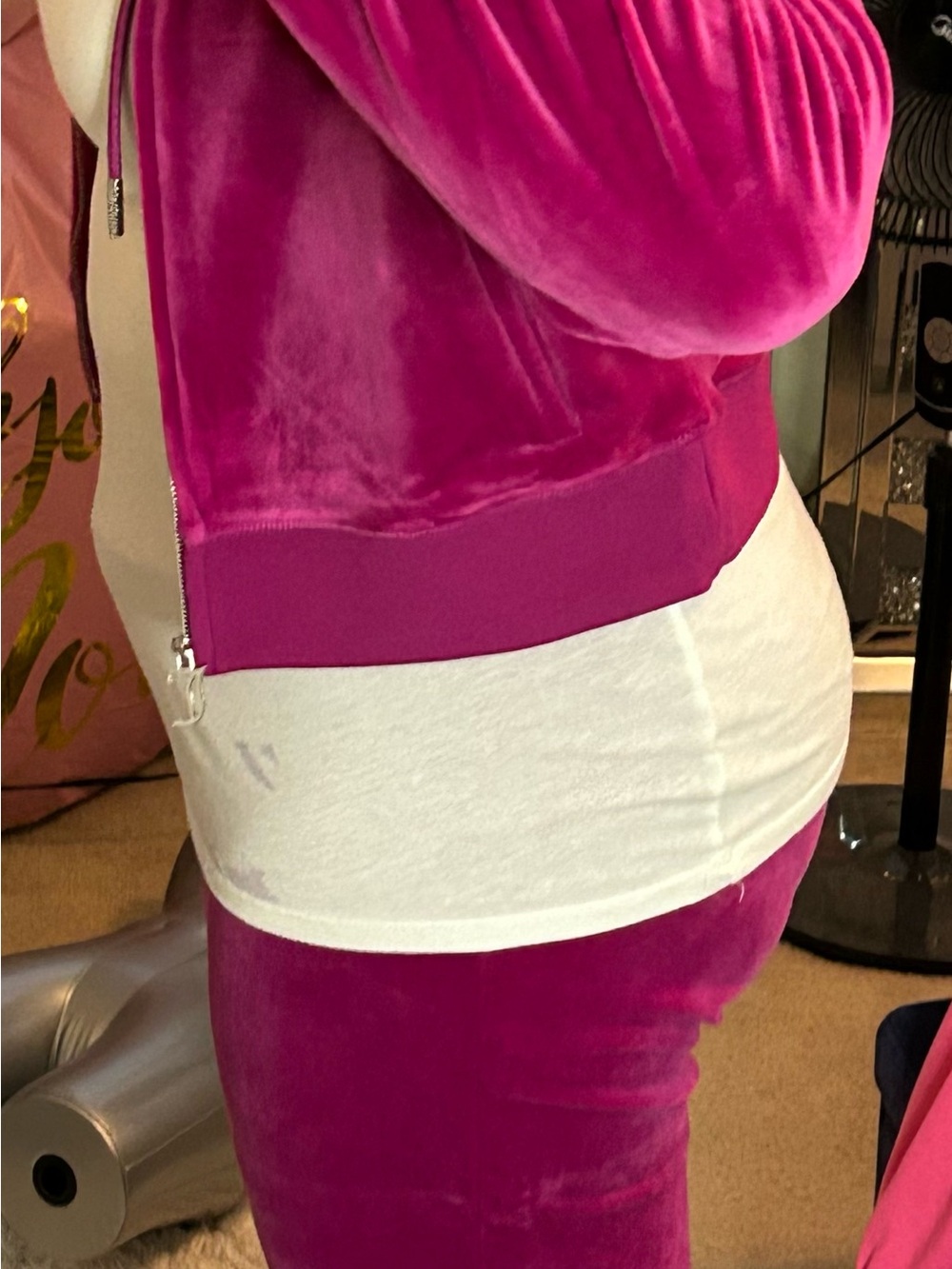 Juicy Couture Magenta Velour Track Pants & Hoodie Set - Picture 12 of 12
